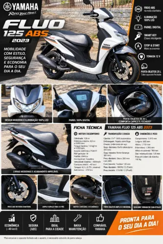 Yamaha Fluo 125 ABS 2023 - LINDA, ECONÔMICA E MUITO BEM CUIDADA!