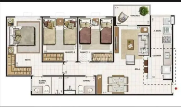 Apartamento com 3 Quartos à Venda, 73 m² Por R$ 400.000 - Maria Paula - São Gonçalo/RJ