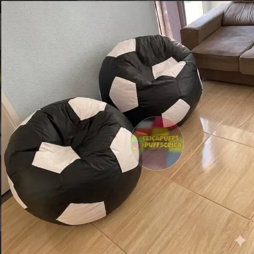 Puff Bola de Futebol Grande Corino Cheio Diversas Cores