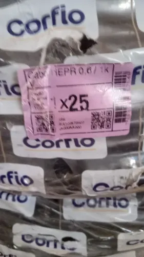 Cabos de 1cv rígido, 3 rolos de 25mm com 100 metros cada
