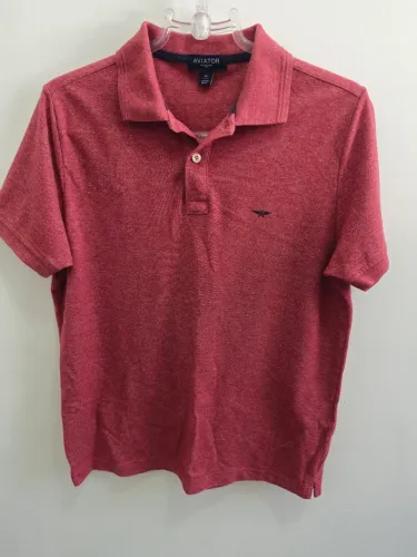 Camisa polo masculina Aviator - vermelho mesclado - tam. PP