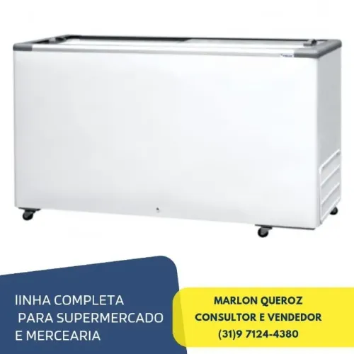 Freezer Horizontal Tampa de Vidro 503 Litros Fricon
