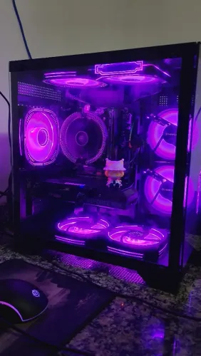Gabinete Gamer com 4 Fans ARGB + Controlador RGB