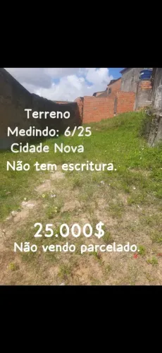 Terreno a venda no bairro cidade nova no valor de 25 milespero que tummm