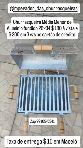 Churrasqueira Média menor de Alumínio Fundido