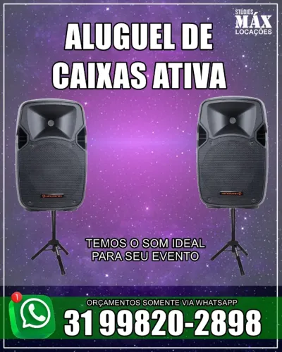 Aluguel de caixas ativas profissionais