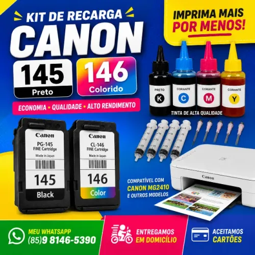 Recarga De Cartuchos HP 664 662 667 Recarga De Cartuchos Canon 140 141 145 146 E Outros