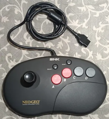 Controle de Neo Geo CD / Aes, japonês em ótimo estado, cinza.