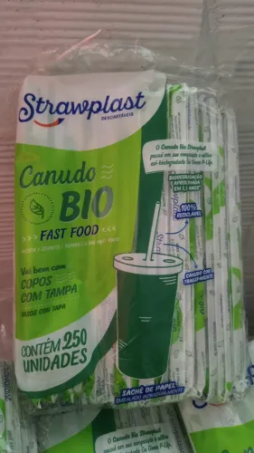 pacote strawplast de canudo bio fast food