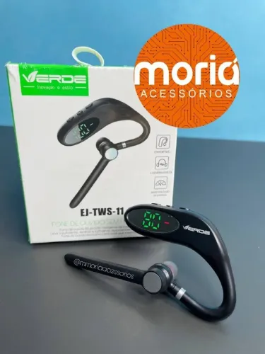 Fone Bluetooth Verde TWS-11 Preto Som Estéreo Microfone Estendido para Aulas Motoristas