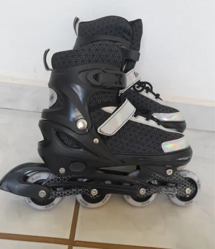 Patins Inline 4 Rodas Ajustável Led 37-40