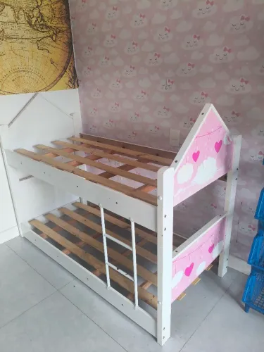 CAMA BELICHE INFANTIL MENINA CASINHA