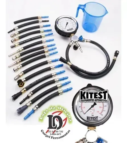 Teste Pressão Bomba Combustível c/ 17 Mangueiras - Manometro - Kitest -KA01517