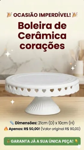 Boleiras de cerâmicas semi novas - Valores nas peças