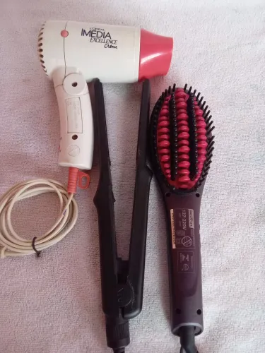 Prancha de cabelo , Escova Alisadora e secador 