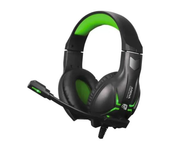 Headset Gamer Arena com Microfone HGAR ELG - Preto e Verde