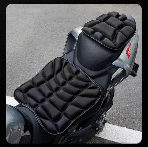 Kit Almofada Para Banco De Moto Piloto E Garupa Em Espuma Não Esquenta/ Respirável/ Anatôm