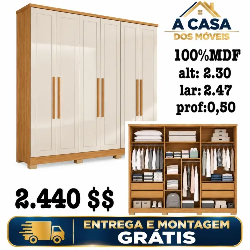 Roupeiro Dakota 2060 6p Mdf