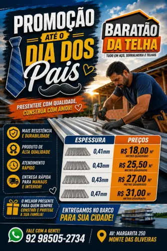 TELHAS GALVALUME COM AS PROMOÇOES AINDA