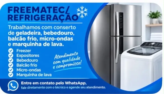 Conserto de eletrodomésticos:geladeira,freezer,marquinha de lavar?.