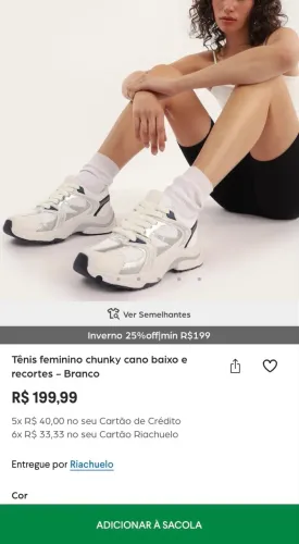 Tênis esportivo feminino Riachuelo (novo)