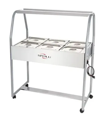 NZ. Buffet aquecido 6 cubas e tampas inox  spolu