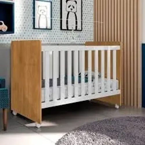 Berço Mini Cama Catatau Nature.Branco J.A Moveis - Entrega Rápida! 