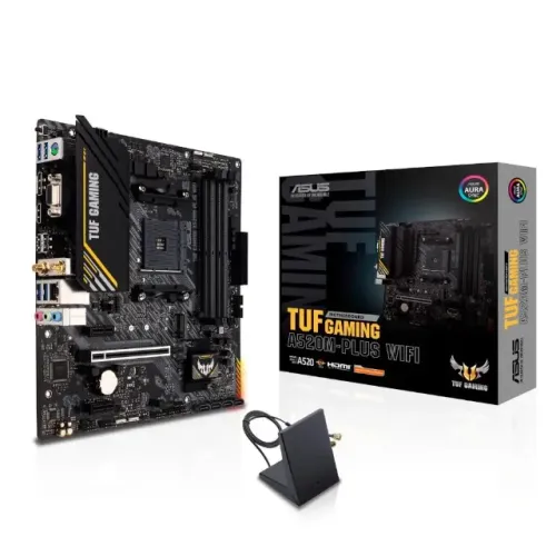 Placa Mãe Asus TUF Gaming A520M-PLUS WIFI, AMD AM4, mATX, DDR4, Nova, Lacrada