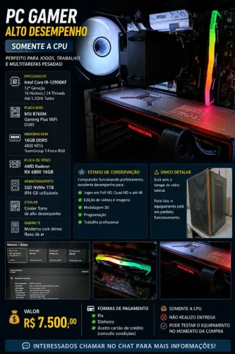 PC Gamer / Workstation de Alto Desempenho