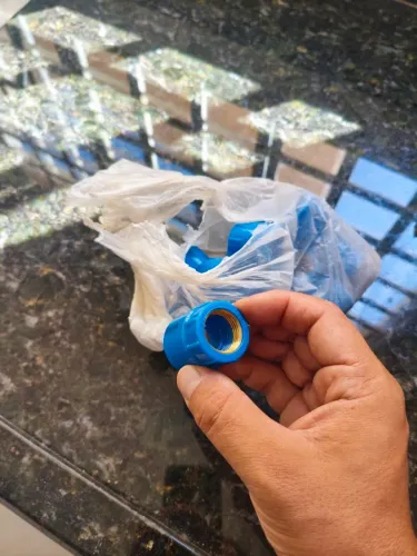 Luva azul soldável 3/4 x 1/2, com bucha, Amanco, nova e sem uso - kit 14 unidades