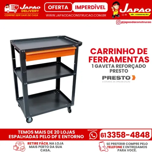 Carrinho de Ferramentas 1 Gaveta Reforçado Presto