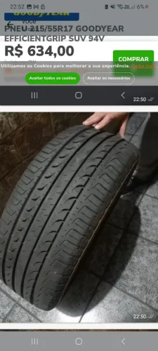 Pneu semi novo Tracker 2021
