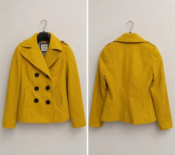 Casaco lã batida amarelo