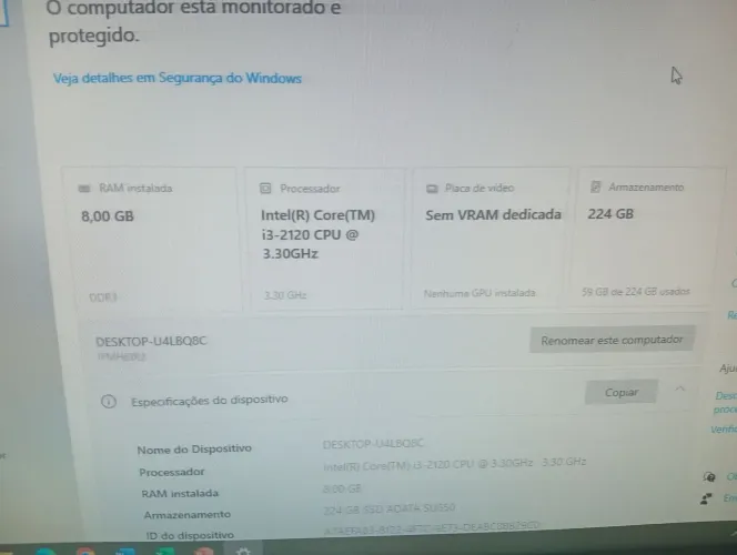 CPU I3 8GB