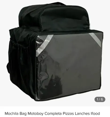 Bag de entregador laminada, reforçada e com ajuste peitoral (seminova)