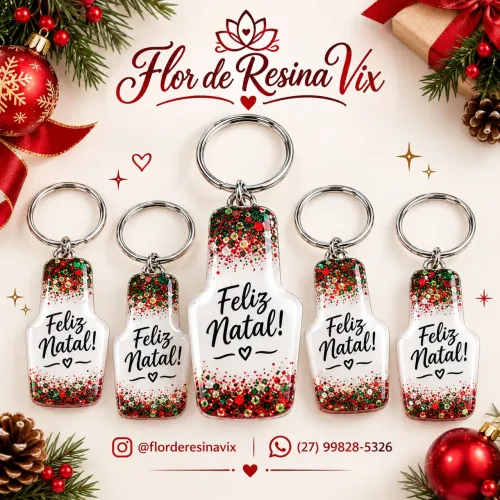 Chaveiros em Resina Natal