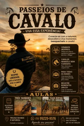 Passeios a cavalo , aulas .... Venha conferir