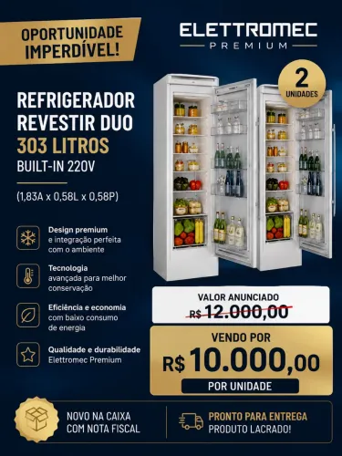 Refrigerador duo embutir Elettromec 2 unidades