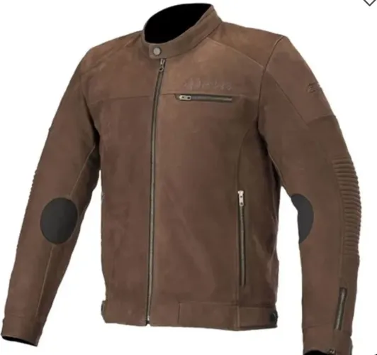 Jaqueta alpinestars couro marrom camurça 