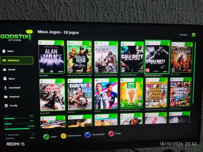 Xbox 360, desbloqueado mais de 11 jogos e loja para baixar mais e com jogos 2 controles