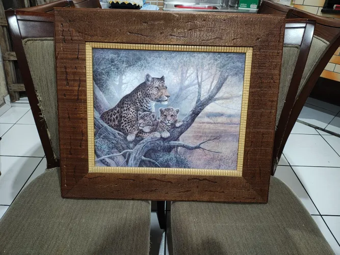 Quadro Onça com filhotes