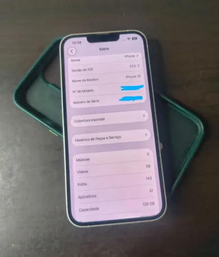 iphone 13 branco 128gb em pleno funcionamento (bateria 73% original) traseiea trincada