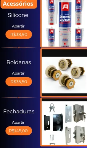 ACESSÓRIOS PARA PORTAS DE VIDRO 