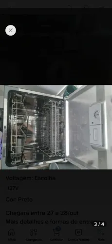 Máquina de Lavar Louças Nova da Midea 127V Preta