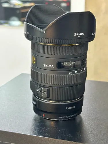 Lente canon Sigma EX dc HSM 10-20mm f3.5 com adaptador EF RF