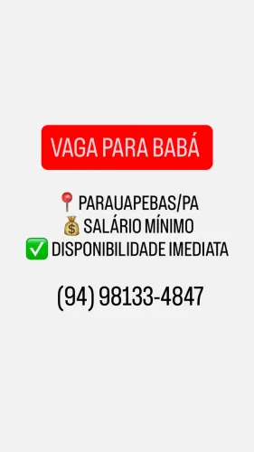 Vaga para BABÁ 