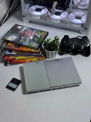 PS2 PRATA BLOQUEADO + JOGoS Originais!