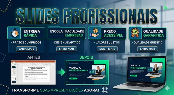 Slides Profissionais para Empresas e Universidades - Entrega Rápida