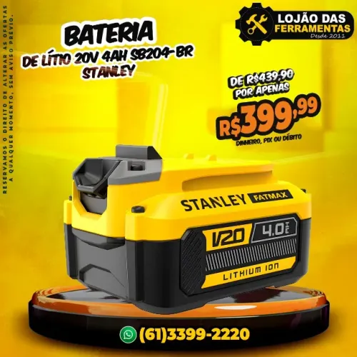 Bateria de Lítio 20V 4Ah SB204-BR Stanley