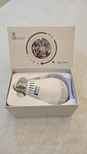 Câmera Lâmpada WiFi V380 Full View VR Conect. Lan Sd